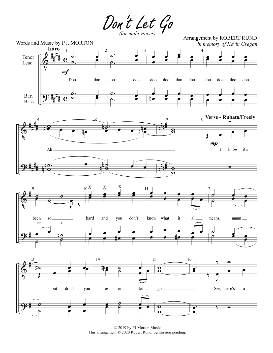 Don't Let Go (arr. Robert Rund)