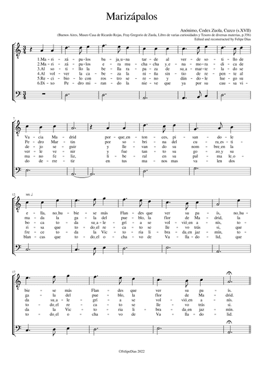 Marizápalos (arr. Early Music Scores)
