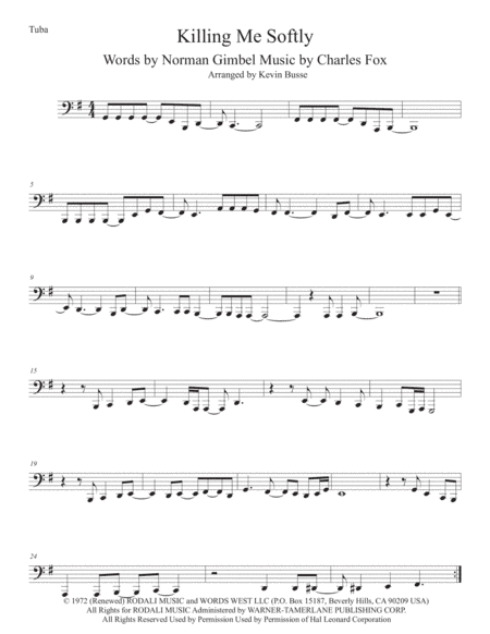 Killing Me Softly With His Song (arr. Kevin Busse)