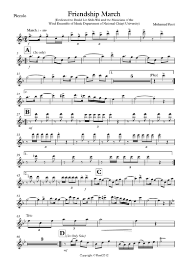 Friendship March (Piccolo Part)