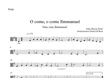 O come, o come Emmanuel - Veni, veni Emmanuel - Christmas Carol - Viola (arr. Daniel H Rosa)