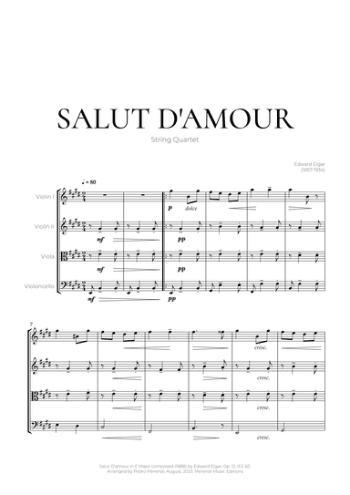 Salut D’amour (String Quartet) - Edward Elgar (arr. Pedro Merendi)