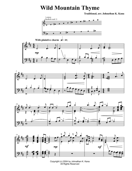 Wild Mountain Thyme (arr. Johnathan Kana)