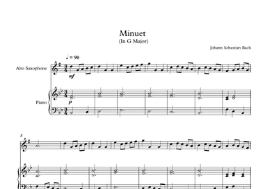 Minuet (In G Major) - Johann Sebastian Bach (Alto Sax + Piano) (arr. Digital Book Music)