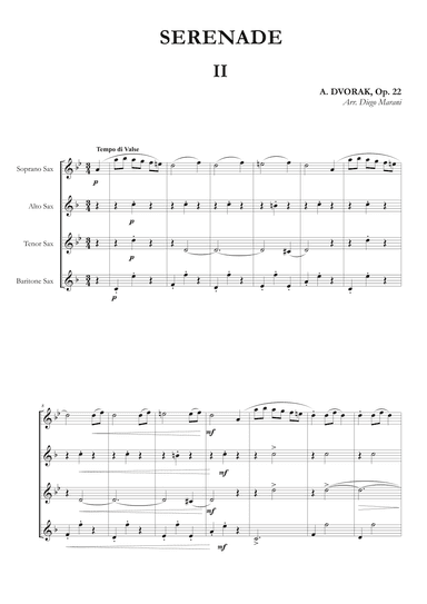 Waltz from Serenade Op. 22 for Saxophone Quartet (arr. Diego Marani)