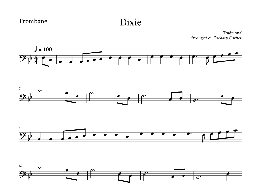 Dixie (arr. Zachary Corbett)