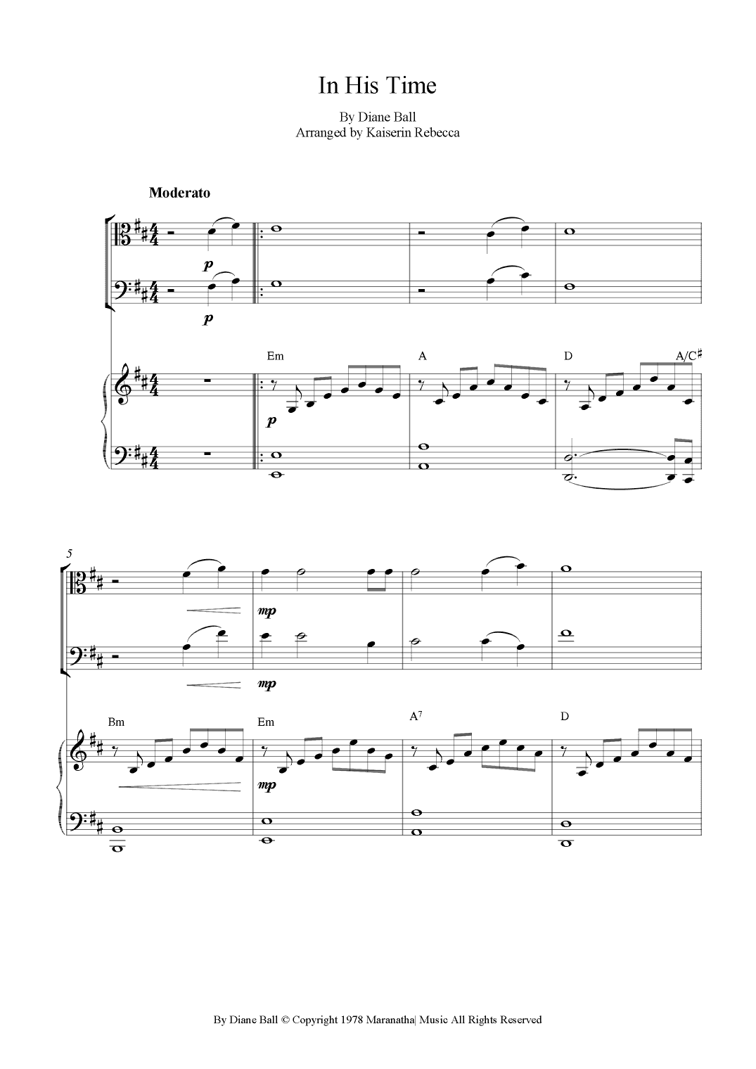 In His Time (arr. Kaiserin Rebecca)