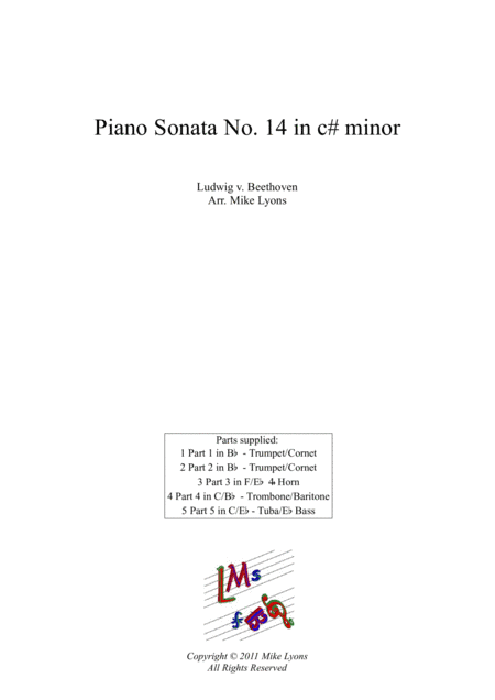Brass Quintet - Beethoven Moonlight Sonata (arr. Mike Lyons)
