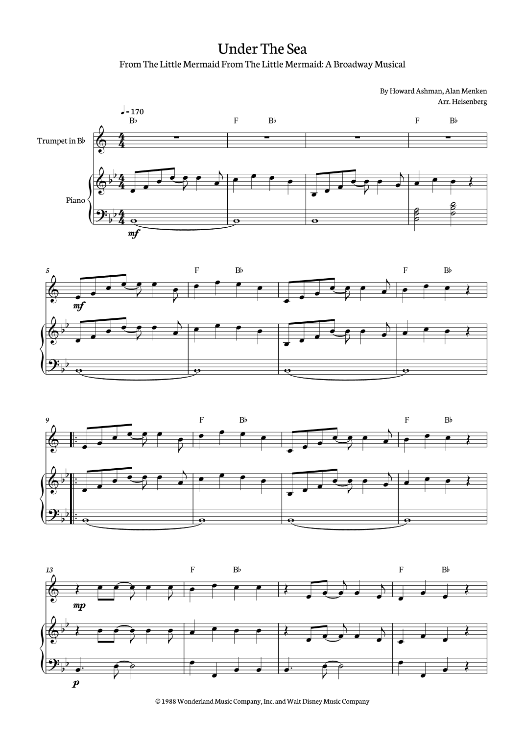Under The Sea (arr. Heisenberg)