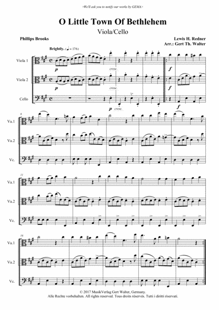 O Little Town Of Bethlehem (arr. Gert Th. Walter)