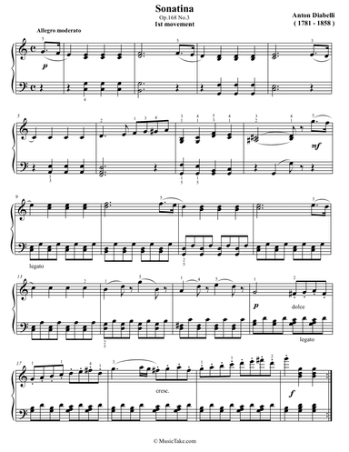 Diabelli Sonatina in C Major Op.168 No.3 (1st movement) (arr. Ben Choupak)