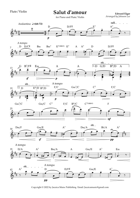 Salut d'amour (arr. Johnson Lee)