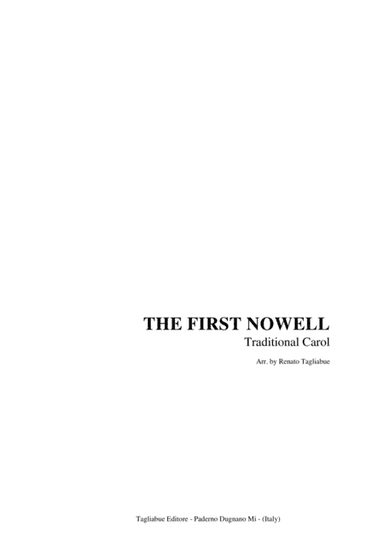 THE FIRST NOEL - Traditional Carol - Arr. for SATB Choir (arr. Renato Tagliabue)