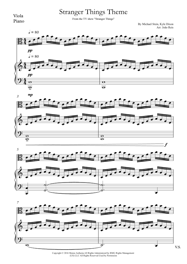 Stranger Things Main Title Theme (arr. João Reis)