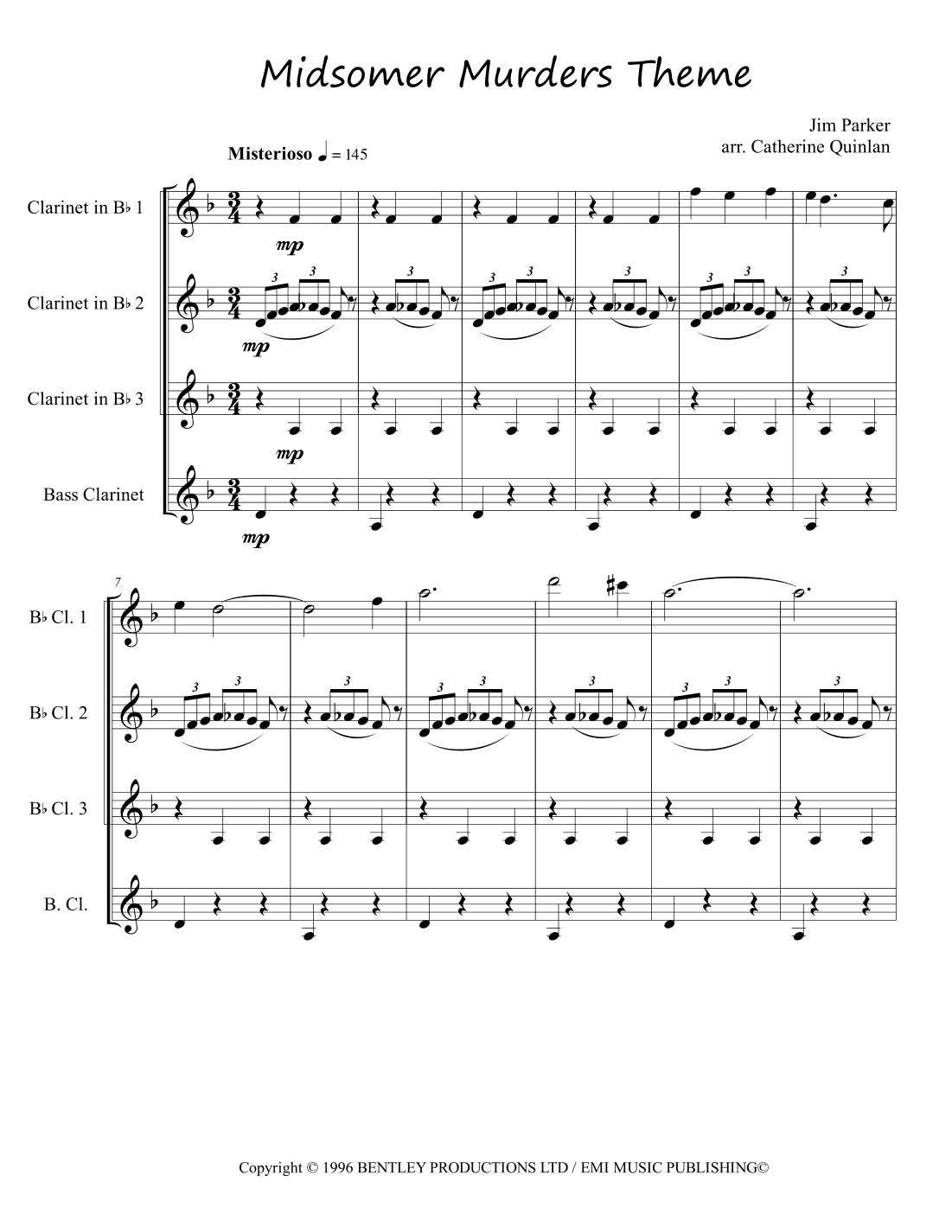 Midsomer Murders (main Title/cues) (arr. Catherine Quinlan)