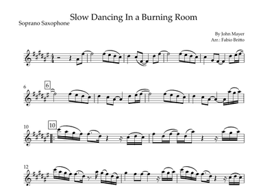 Slow Dancing In A Burning Room (arr. Fabio Britto)