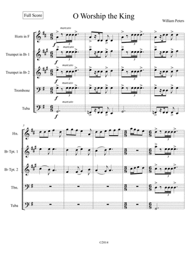 O Worship the King Brass Quintet (arr. Billy Peters)