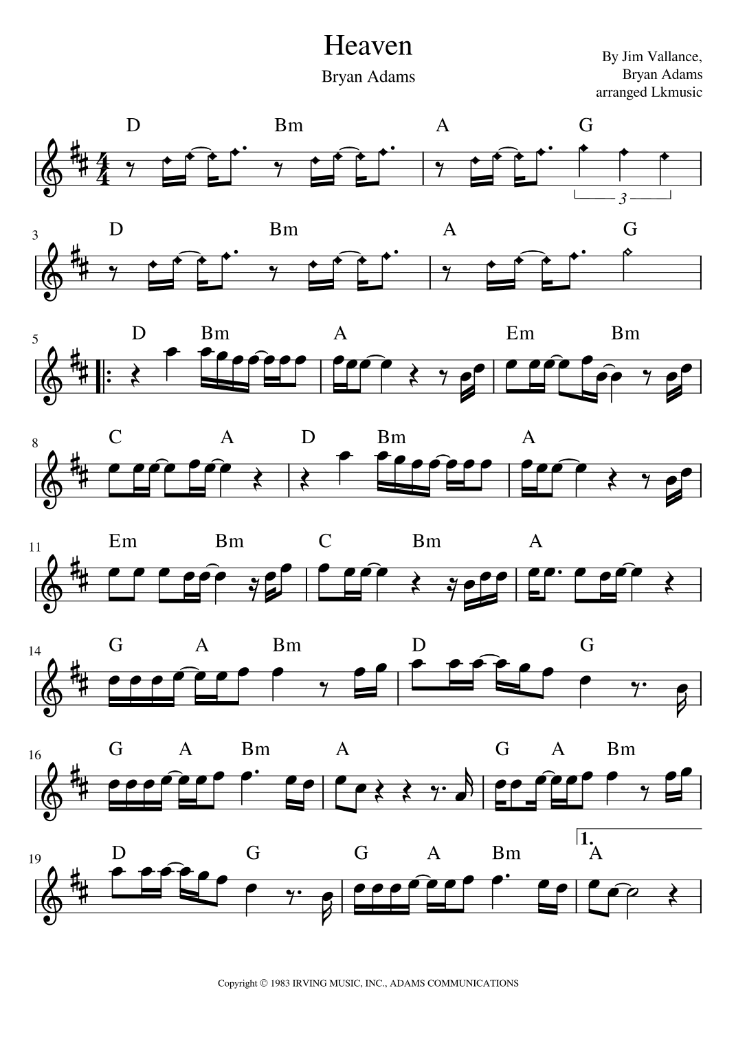 Heaven (arr. Lkmusic)