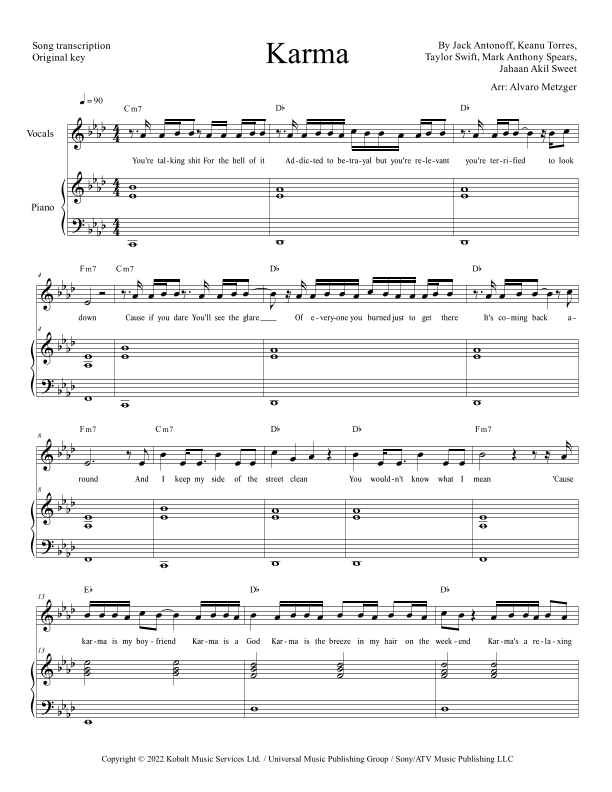 Karma (arr. Alvaro Metzger)