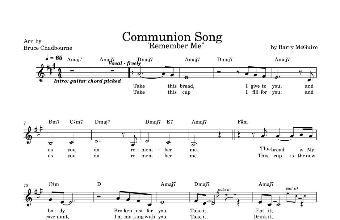 Communion Song (arr. Bruce Chadbourne)