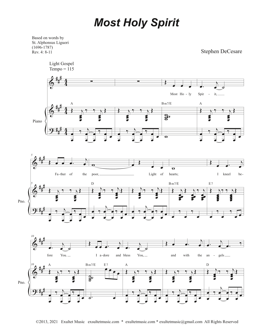 Most Holy Spirit (Unison choir)