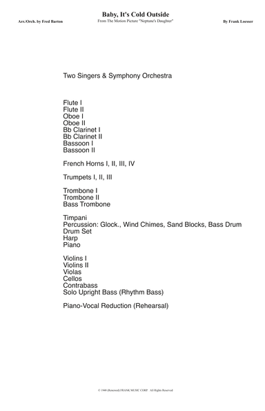 Baby, It's Cold Outside (arr. Fred Barton)