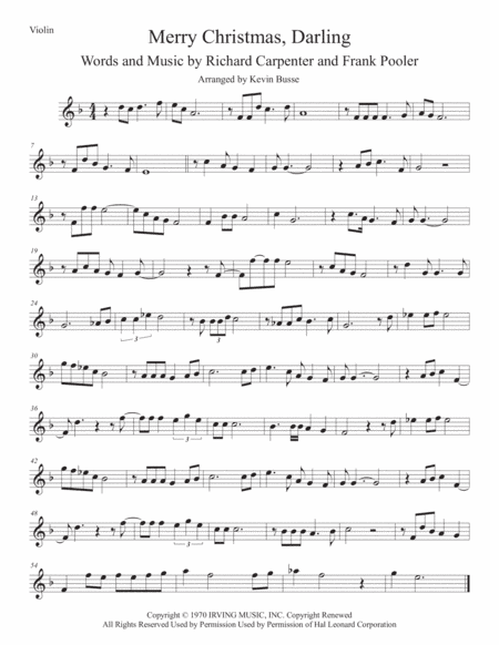 Merry Christmas, Darling (arr. Kevin Busse)