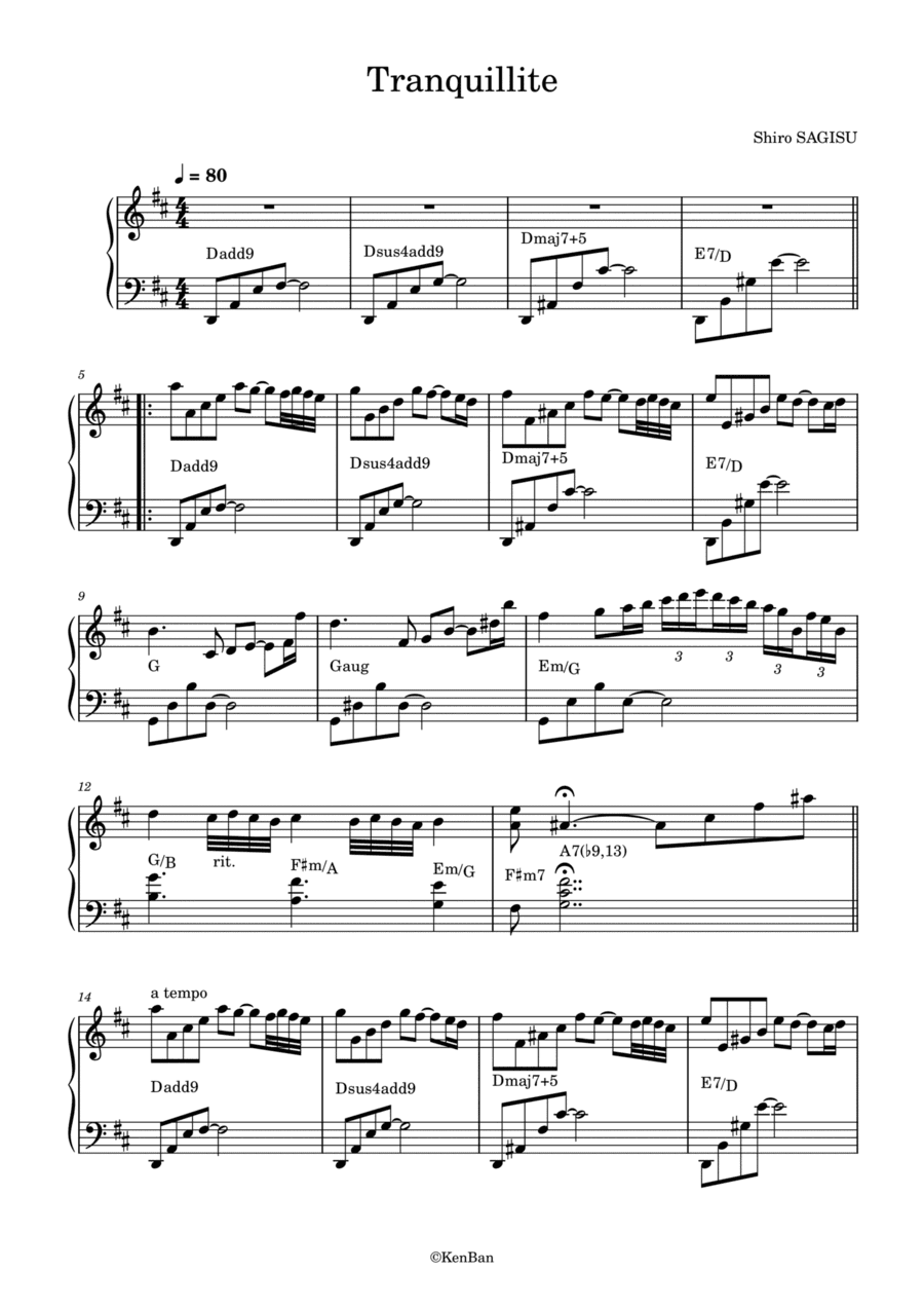 Tranquillite (arr. KenBan)
