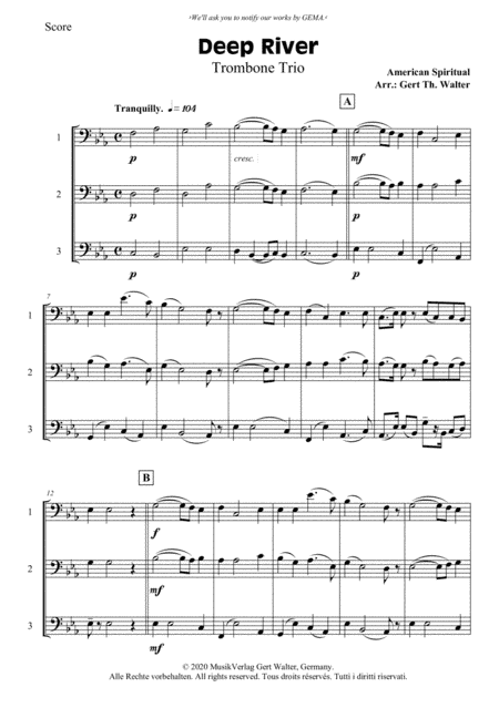 Deep River (arr. Gert Th. Walter)