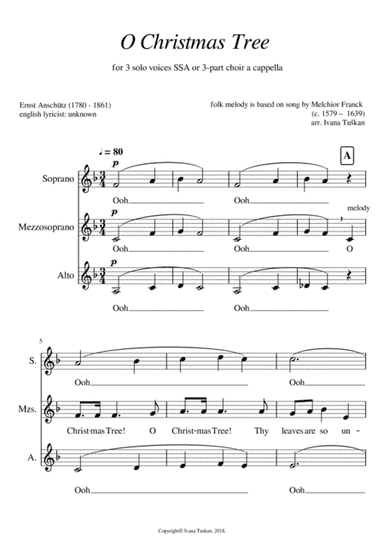 O Christmas Tree for SSA a cappella (arr. Ivana Tuskan)