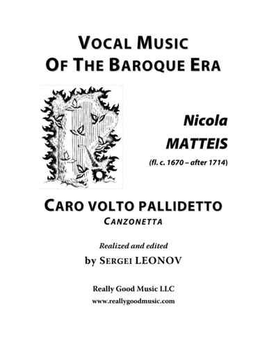 MATTEIS Nicola: Caro volto pallidetto, canzonetta, arranged for Voice and Piano (E minor) (arr. Sergei LEONOV)