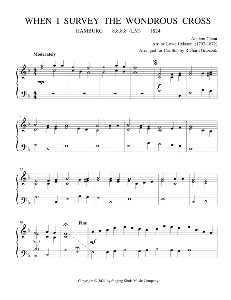 When I Survey the Wondrous Cross (HAMBURG) (arr. Richard Giszczak)