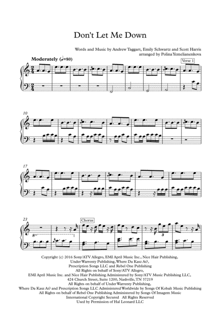 Don't Let Me Down (arr. Polina Yemelianenkova)