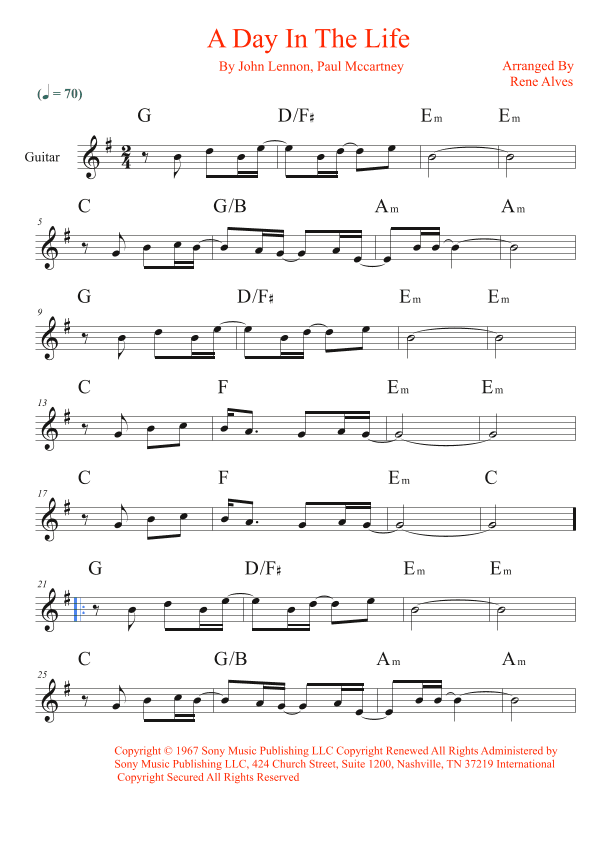 A Day In The Life (arr. Rene Alves)