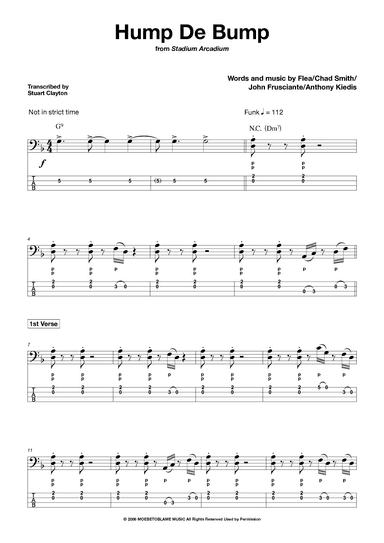 Hump De Bump (arr. Stuart Clayton/Bassline Publishing)