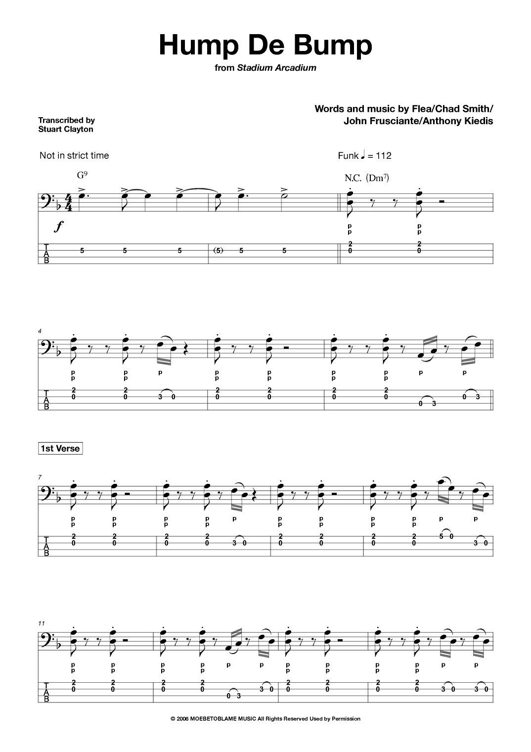 Hump De Bump (arr. Stuart Clayton/Bassline Publishing)