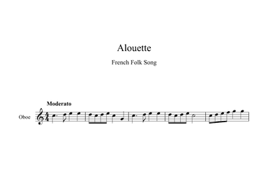 Alouette - French Folk Song (Oboe) (arr. Digital Book Music)