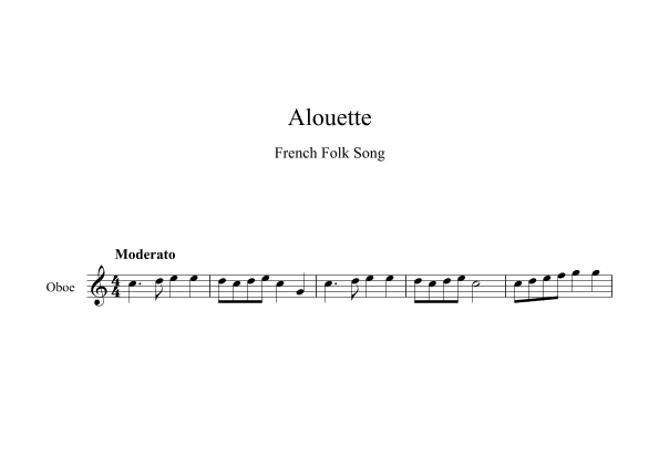 Alouette - French Folk Song (Oboe) (arr. Digital Book Music)