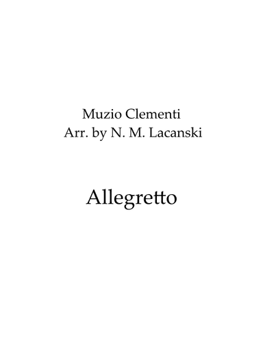 Allegretto (arr. Nick M Lacanski)