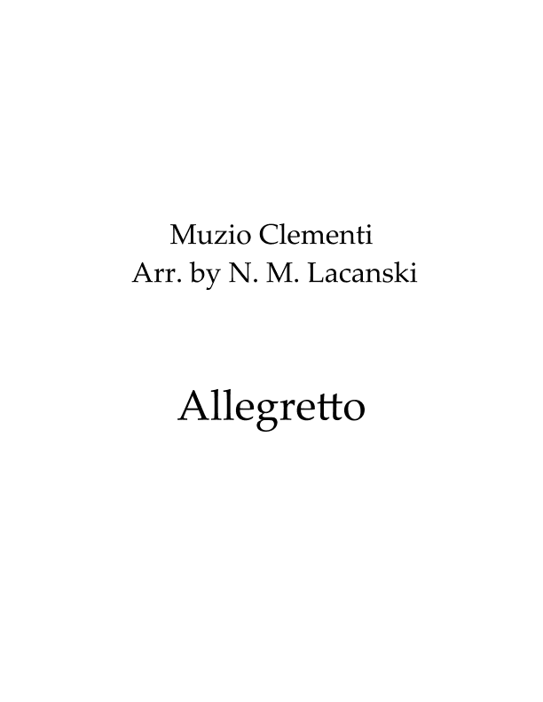 Allegretto (arr. Nick M Lacanski)
