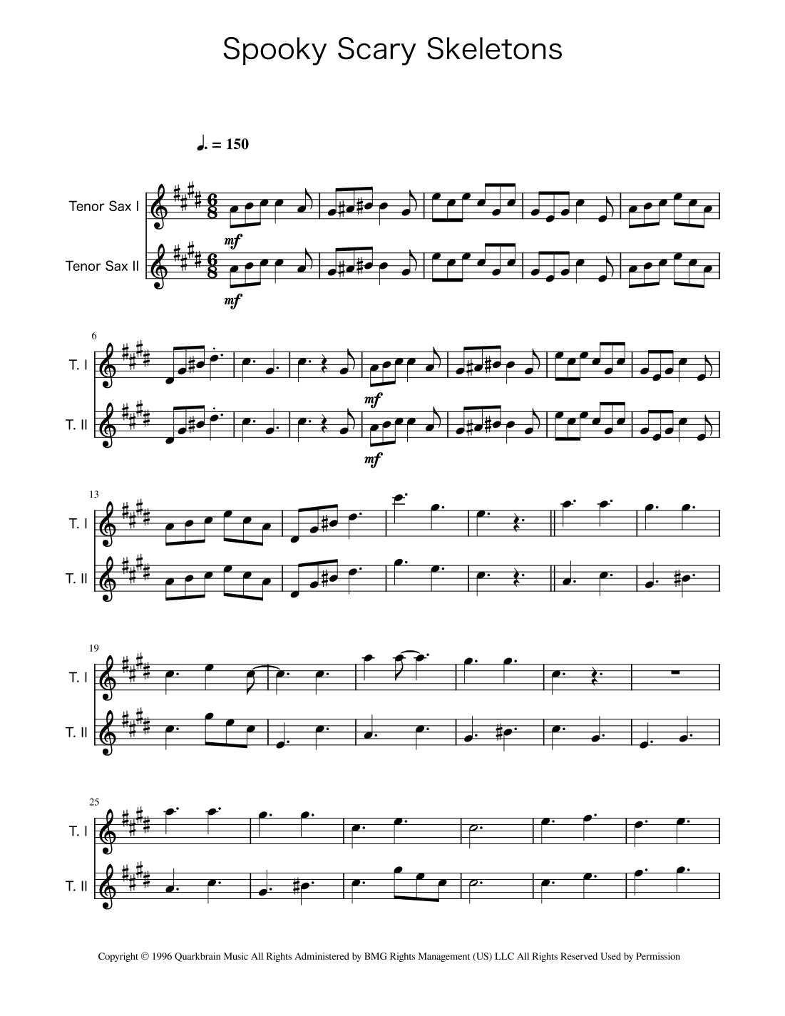 Spooky Scary Skeletons (arr. Ygor Nunes)