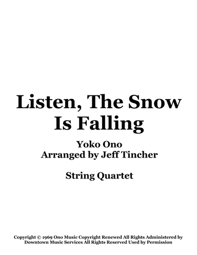 Listen, The Snow Is Falling (arr. Jeff Tincher)
