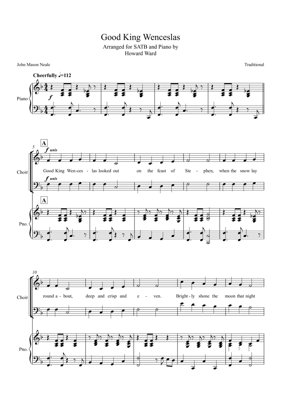 Good King Wenceslas (SATB and Piano) (arr. Howard Ward)