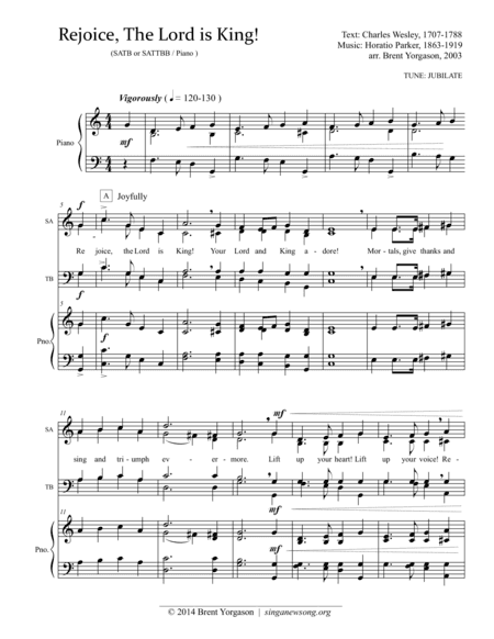 Rejoice, the Lord is King! (arr. Brent Yorgason)