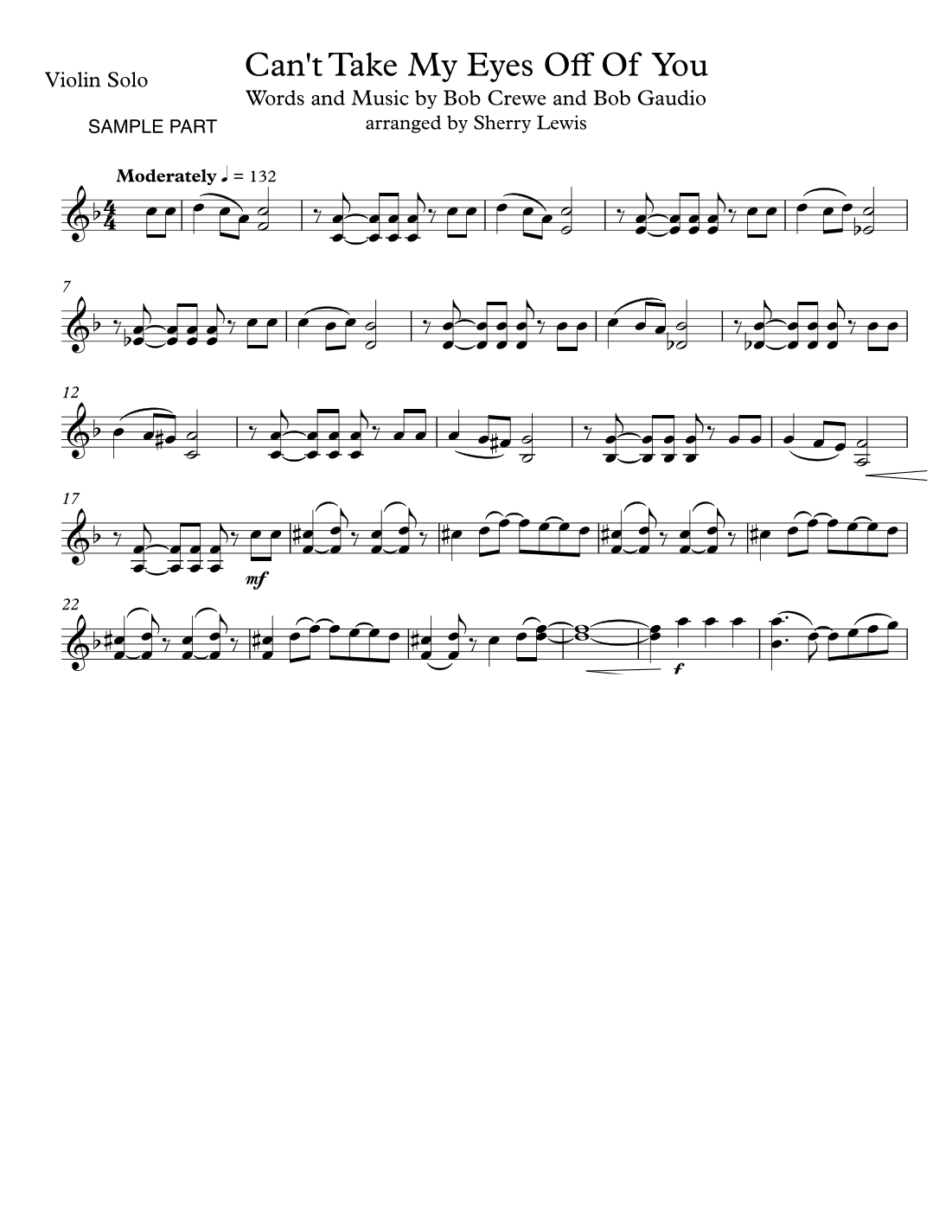 Can't Take My Eyes Off Of You (arr. Sherry Lewis)