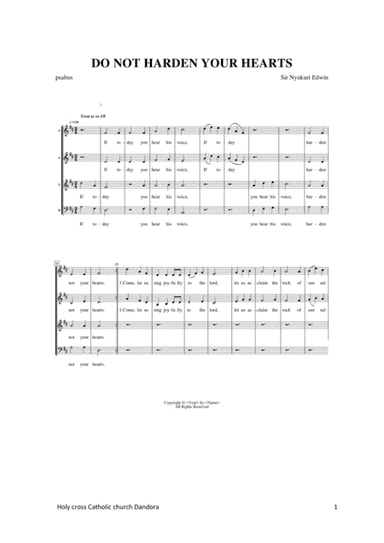 HARDEN NOT YOUR HEARTS (arr. Sir Nyukuri Edwin)