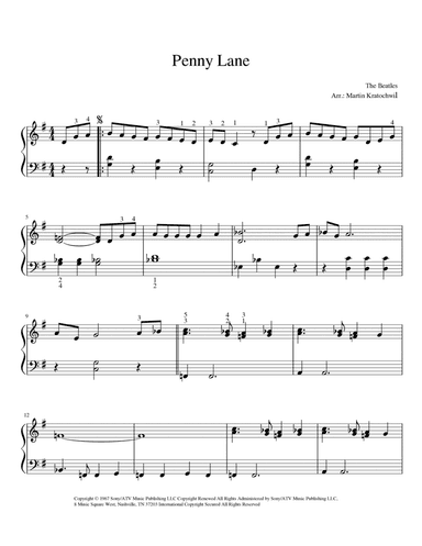 Penny Lane (arr. Martin Kratochwil)