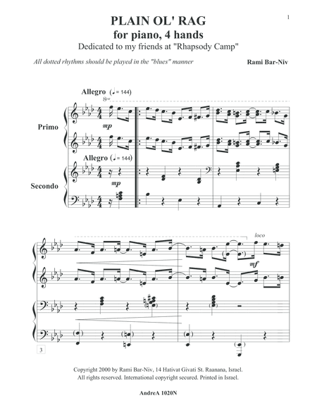 Plain Ol' Rag Duet