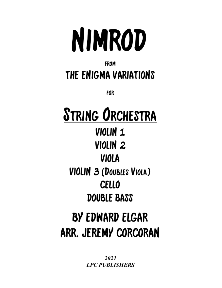 Nimrod from the Enigma Variations for String Orchestra (arr. Jeremy Corcoran)