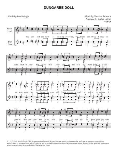 Dungaree Doll (arr. Walter Latzko)